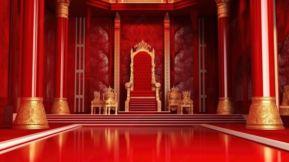 pngtree red royal throne room a luxurious 3d render with an opulent image 3611916