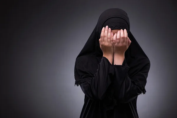 depositphotos 121534672 stock photo muslim woman in black dress
