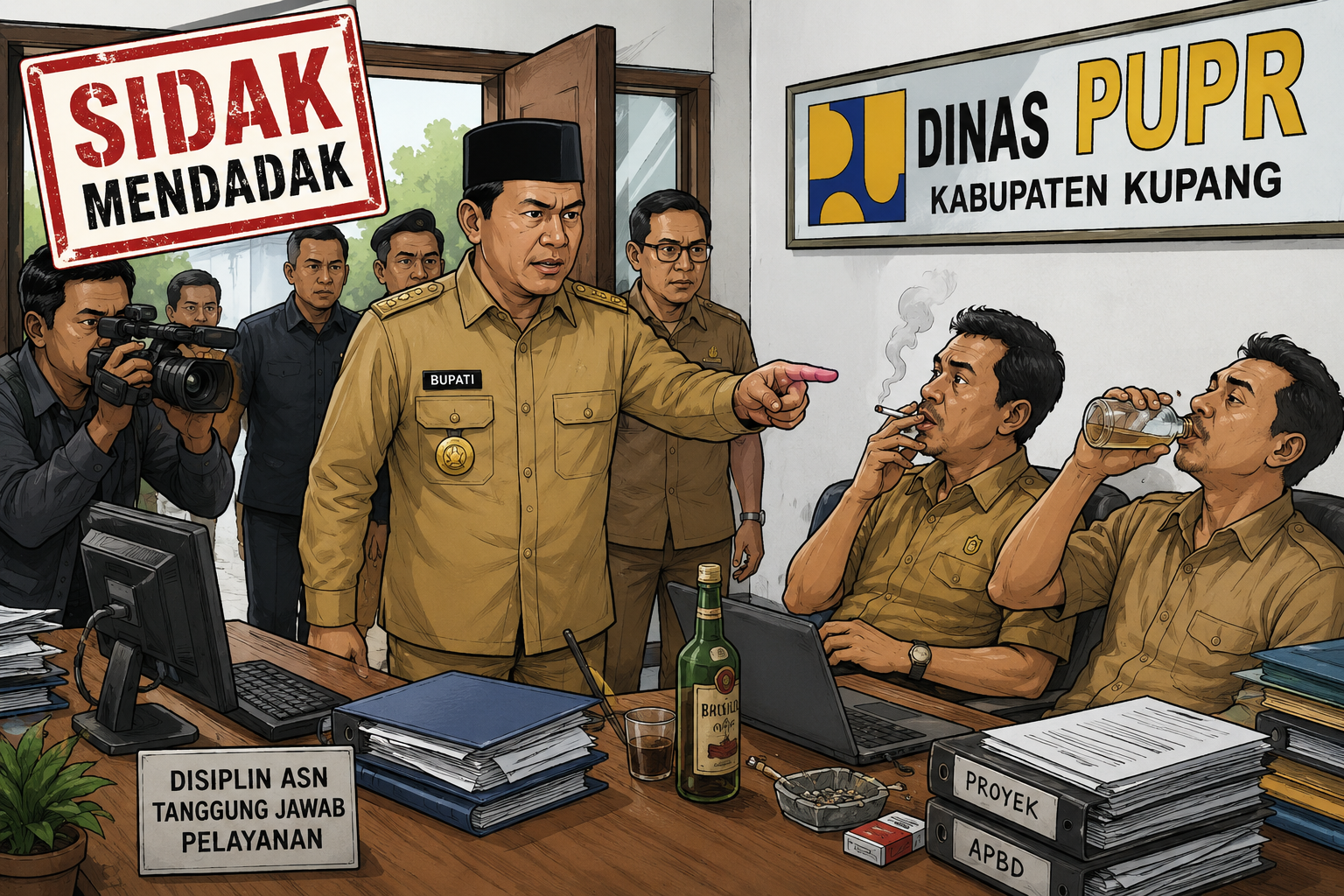Bupati Kupang Sidak Mendadak, Pegawai PUPR Diduga Kedapatan Miras, Karokean dan Merokok Saat Jam Kerja chatgpt image 17 jun 2026, 22.03.53