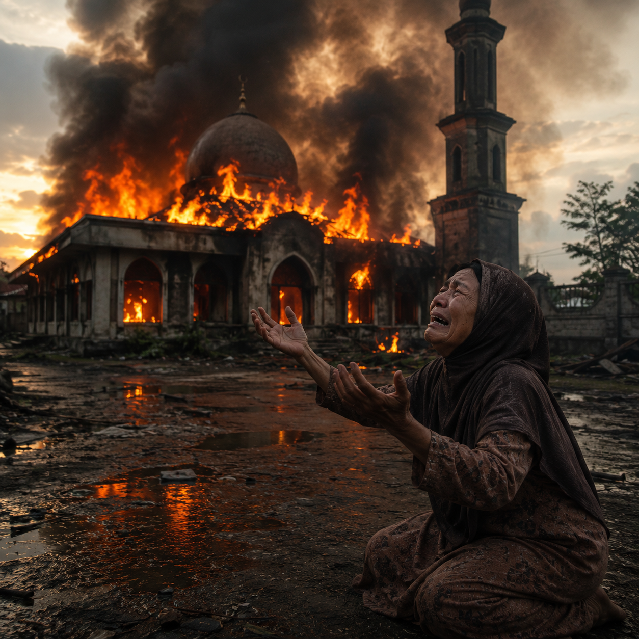 Masjid Dibakar, Al-Quran Dibakar dan Setidaknya 3 Orang Tewas Setelah Perselisihan Soal Musik Keras Antara Kelompok Hindu dan Muslim chatgpt image 2 agu 2026, 23.54.48