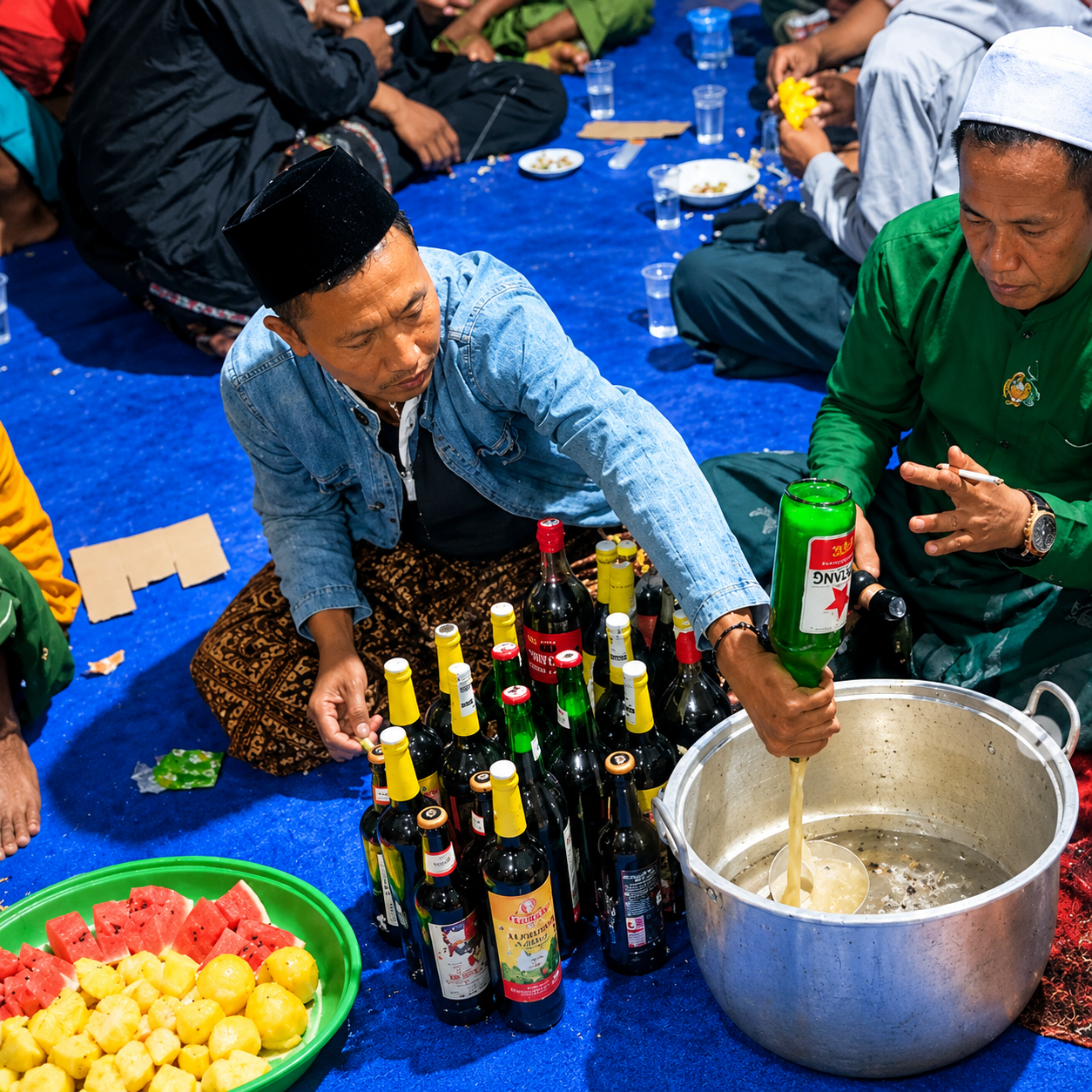 Kontroversi “After Party” Acara Pengajian, Diduga Setelah Adakan Acara Pengajian, Puluhan Warga Lanjut Lakukan Aksi Tuang Miras ke Dalam Panci