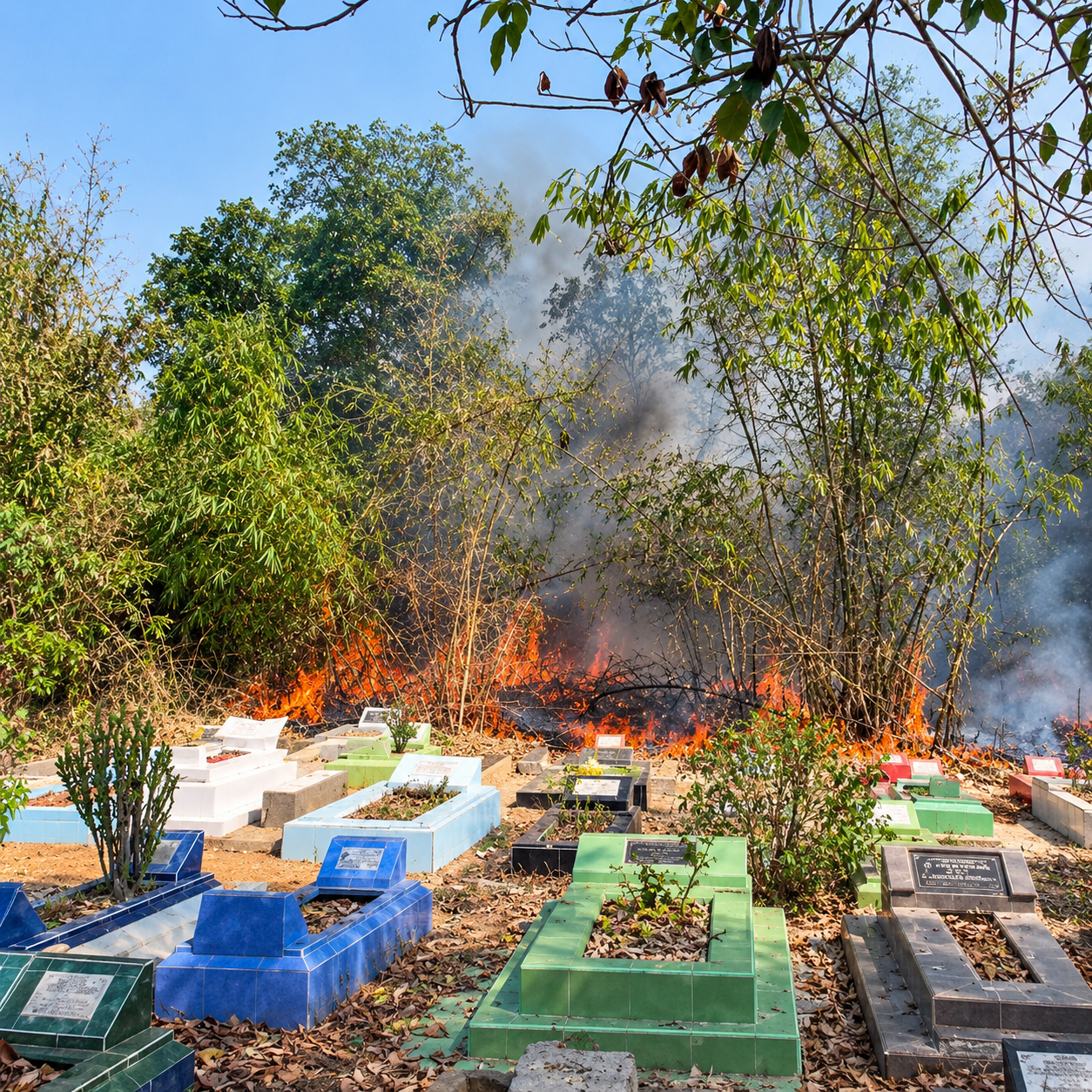 Bukan Hanya Hutan dan Lahan, Bahkan Kuburan pun Tak Luput Dari Pembakaran Bukan Hanya Hutan dan Lahan, Bahkan Kuburan pun Tak Luput Dari Pembakaran