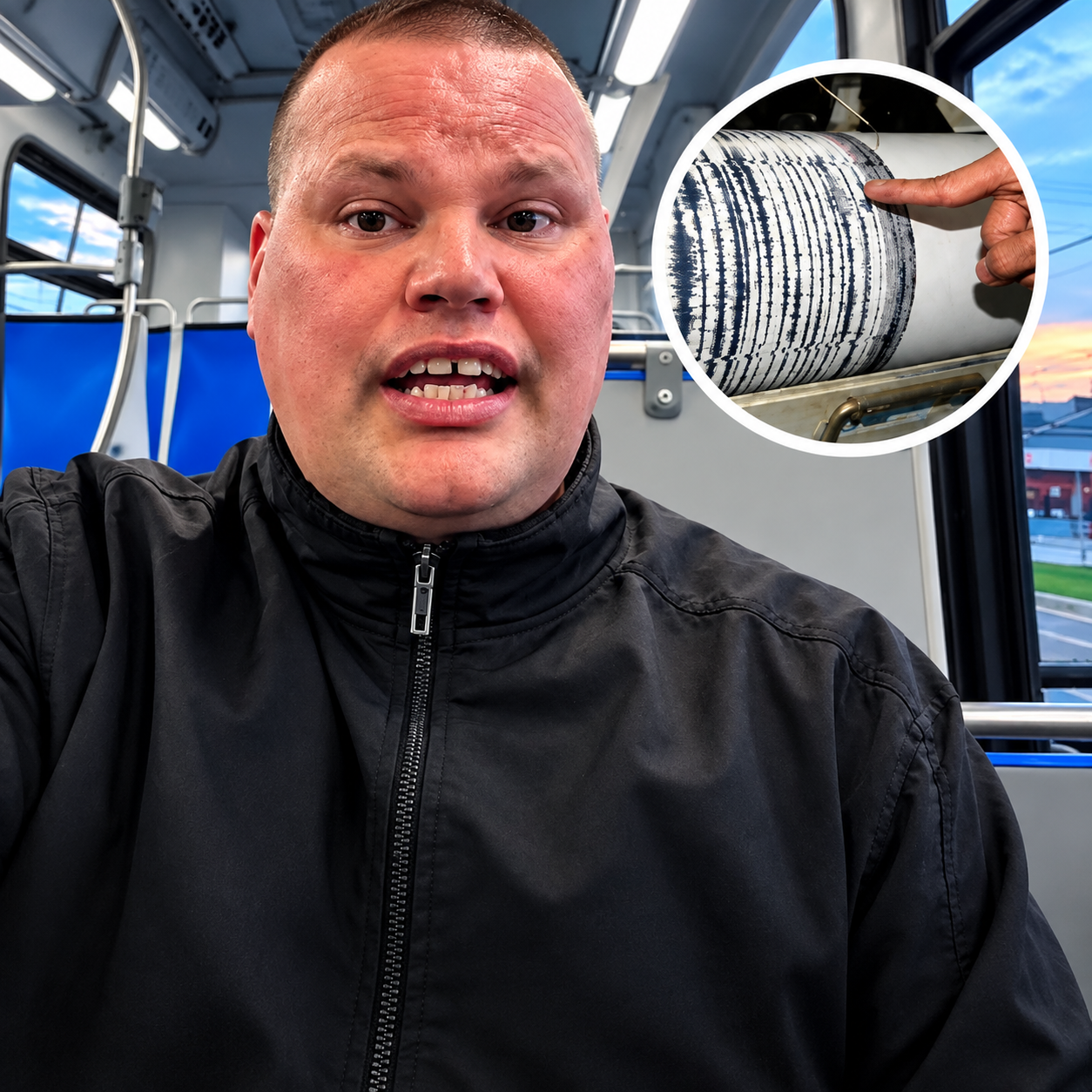 transit bus commentary with roller inset